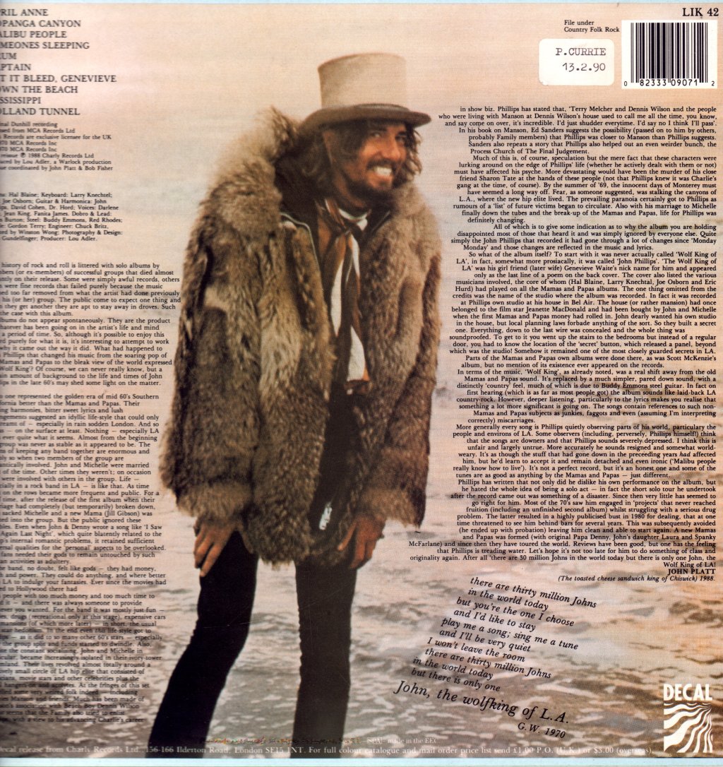 John Phillips - Wolfking Of L.A. - Lp