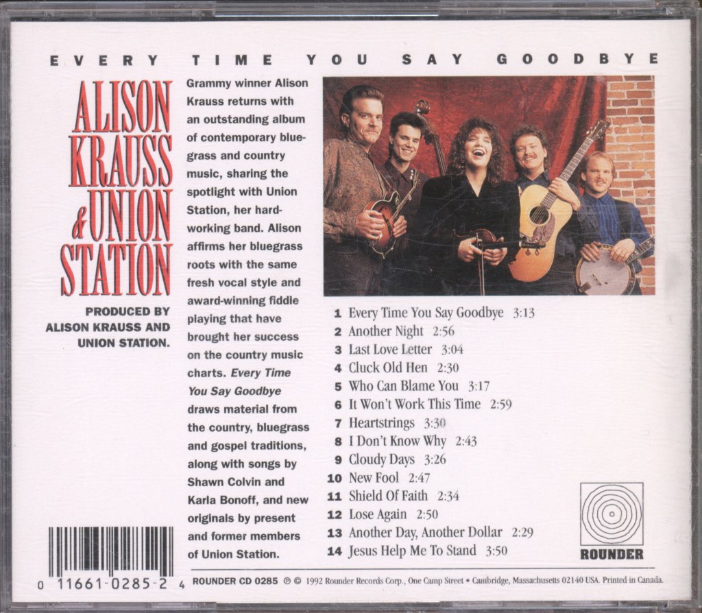 Alison Krauss And Union Station - Every Time You Say Goodbye - Cd