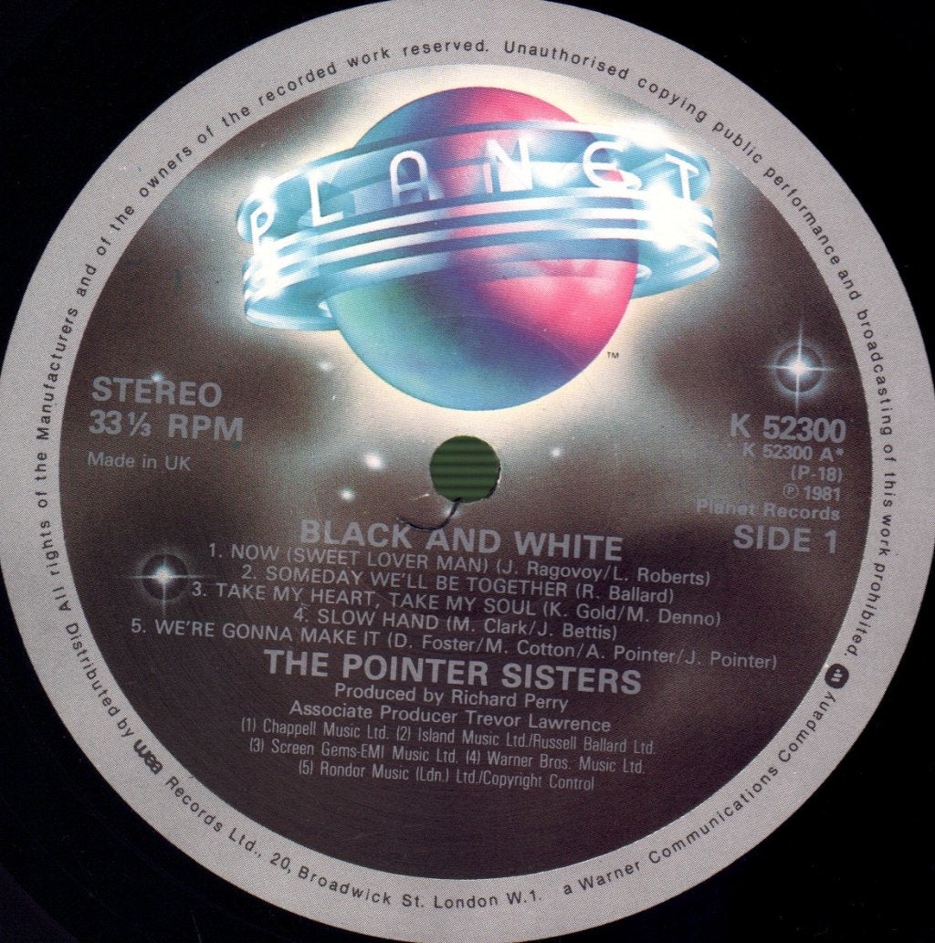 Pointer Sisters - Black And White - Lp