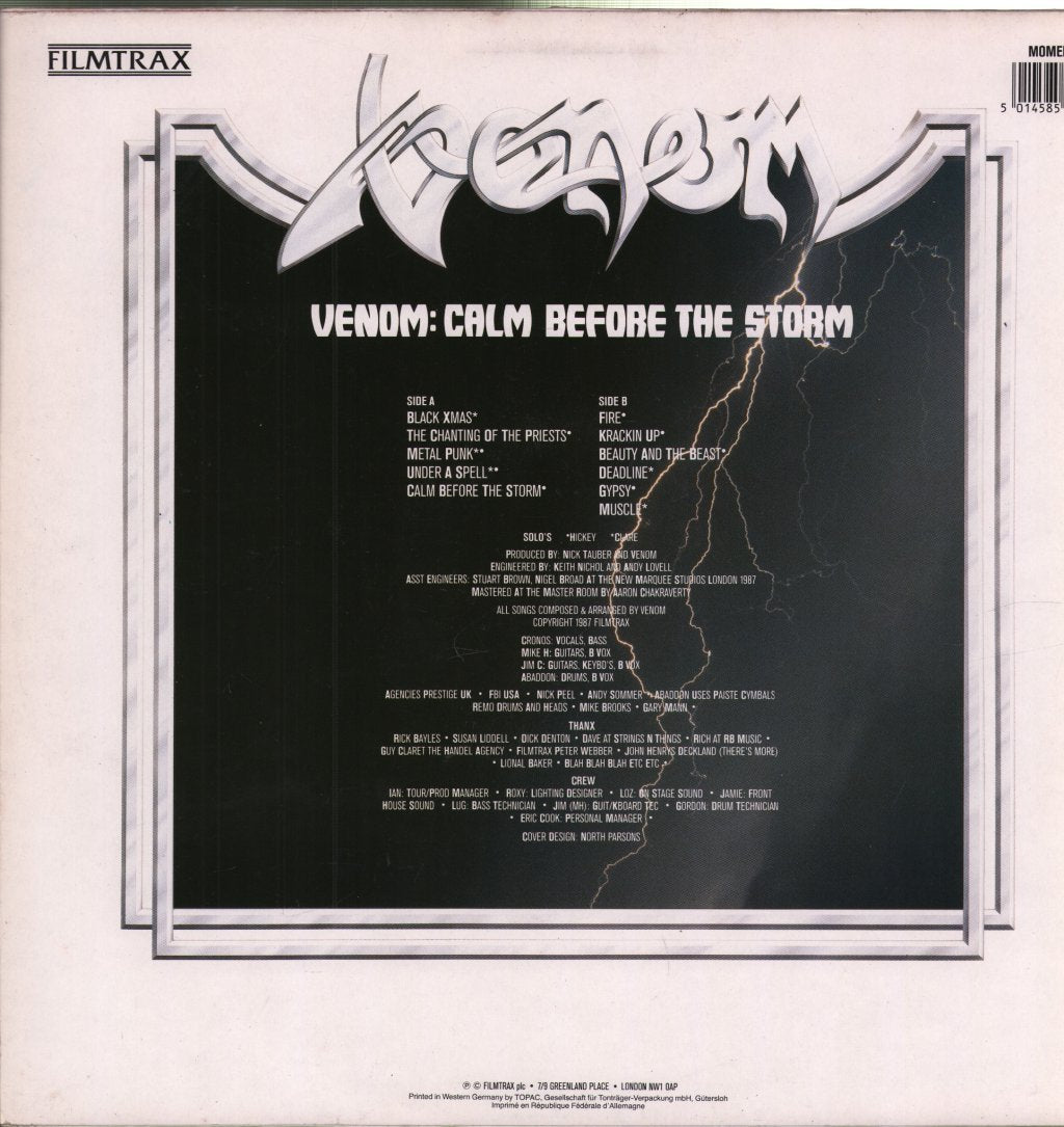 Venom - Calm Before The Storm - Lp
