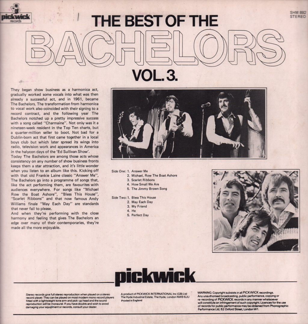 Bachelors - Best Of The Bachelors Volume 3 - Lp