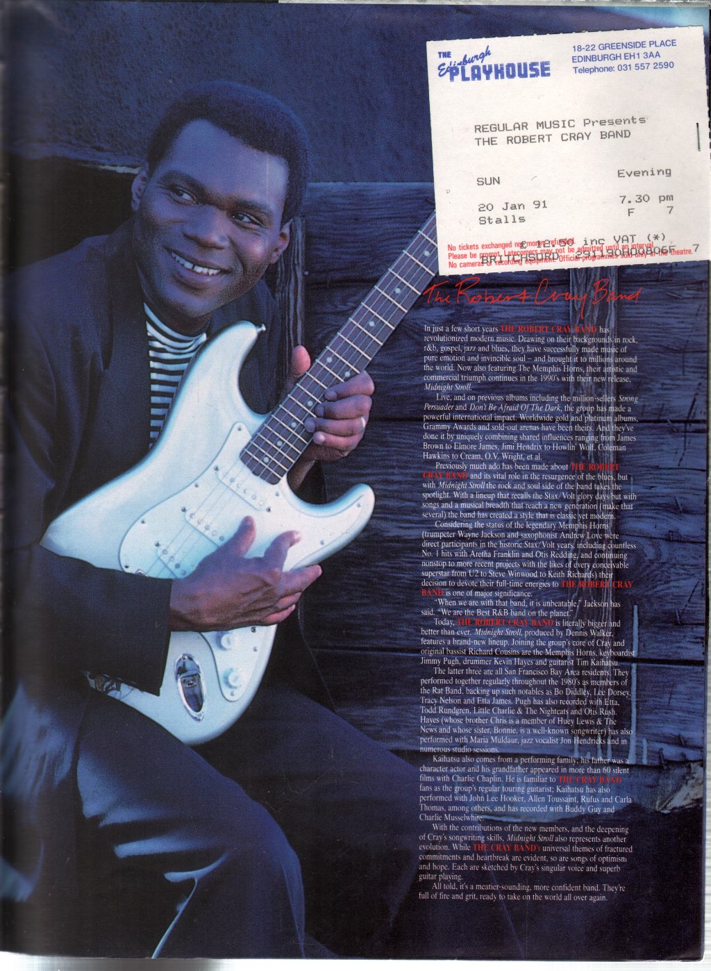 Robert Cray Band - Midnight Stroll - Tour Programme