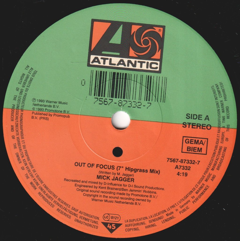 Mick Jagger - Out Of Focus - 7 Inch
