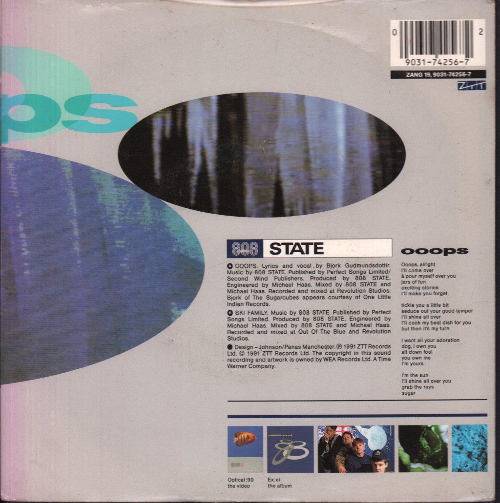 808 State Featuring Bjork - Ooops - 7 Inch