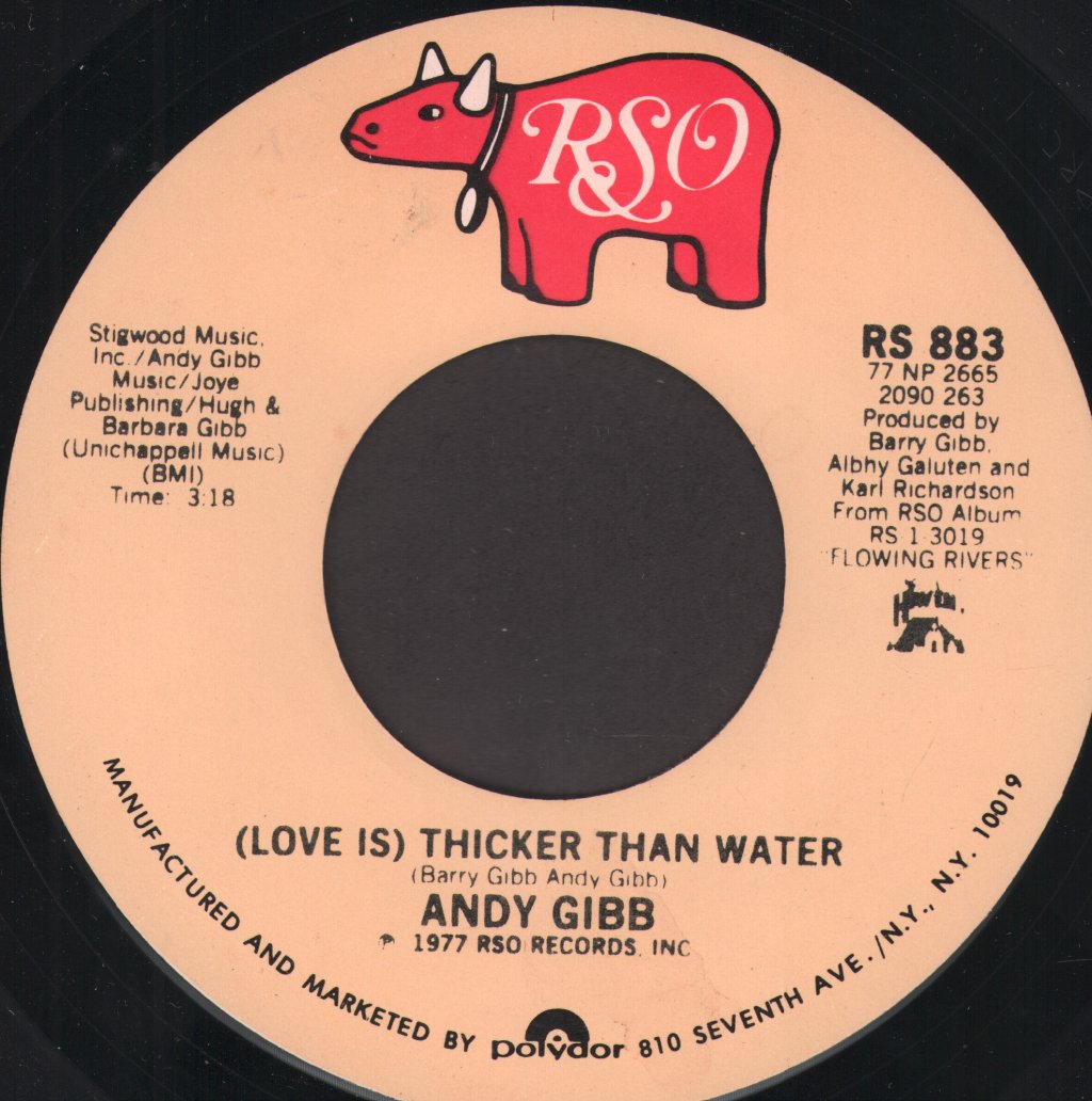 Andy Gibb - (Love Is) Thicker Than Water - 7 Inch