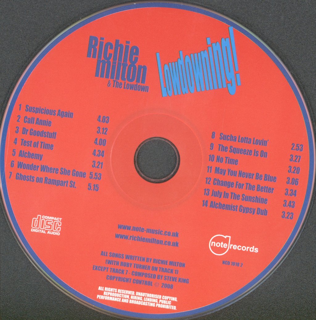 Richie Milton And The Lowdown - Lowdowning! - Cd