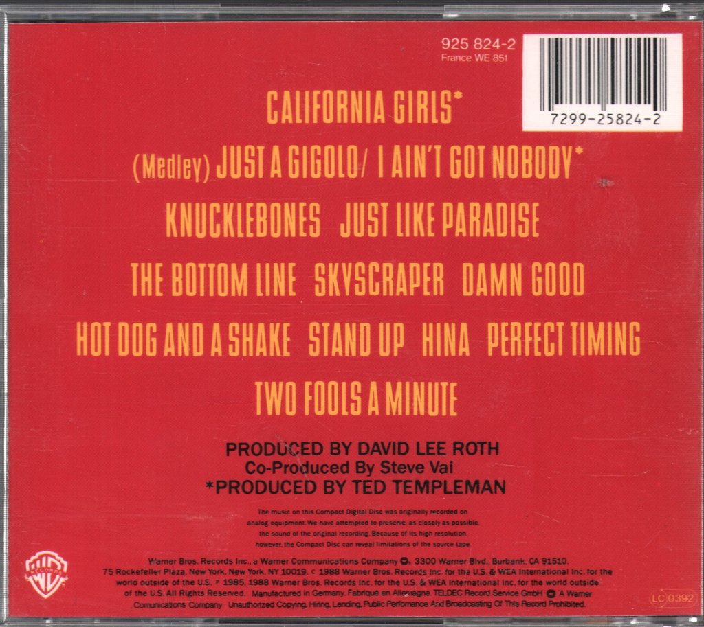 David Lee Roth - Skyscraper - Cd