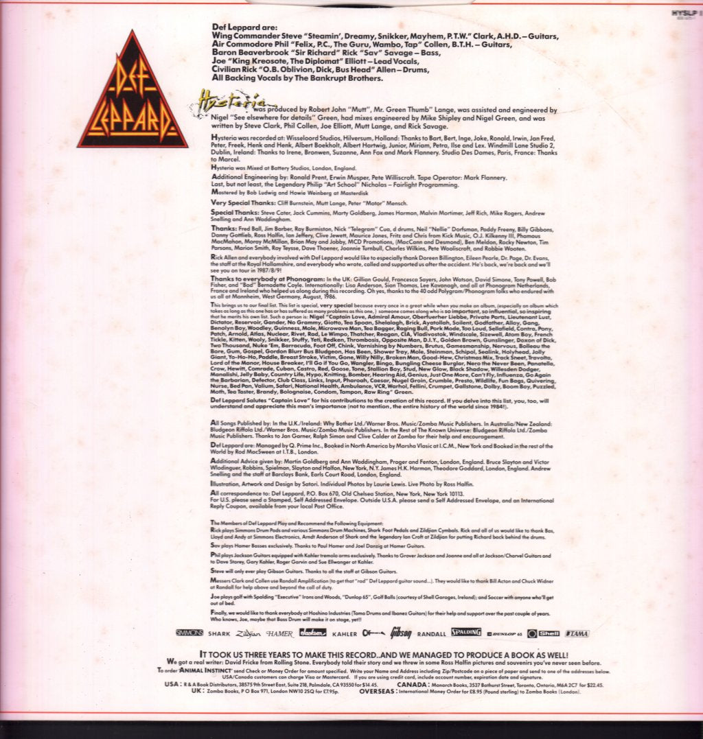Def Leppard - Hysteria - Lp