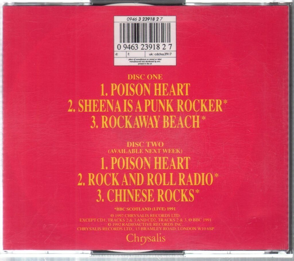 Ramones - Poison Heart - Double Cd