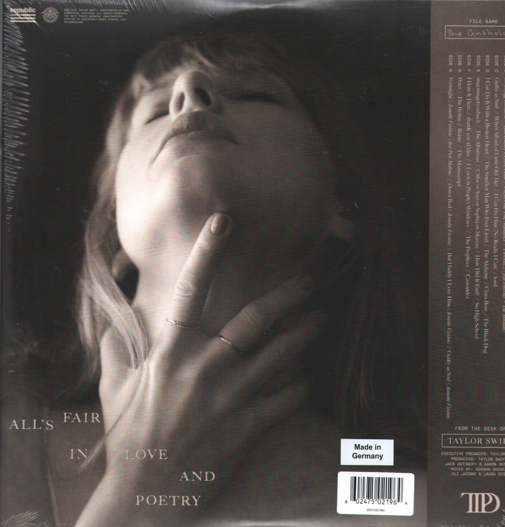 Taylor Swift - Tortured Poets Department: The Anthology - 4 Lp