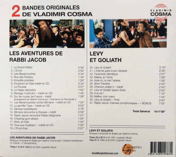 Vladimir Cosma - Les Aventures De Rabbi Jacob / Levy Et Goliath - Cd