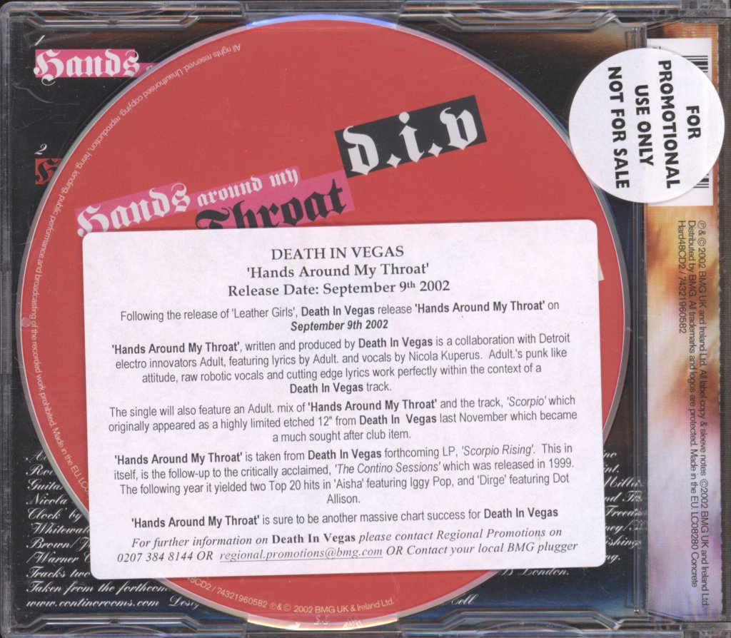 Death In Vegas - Hands Around My Throat - Cd