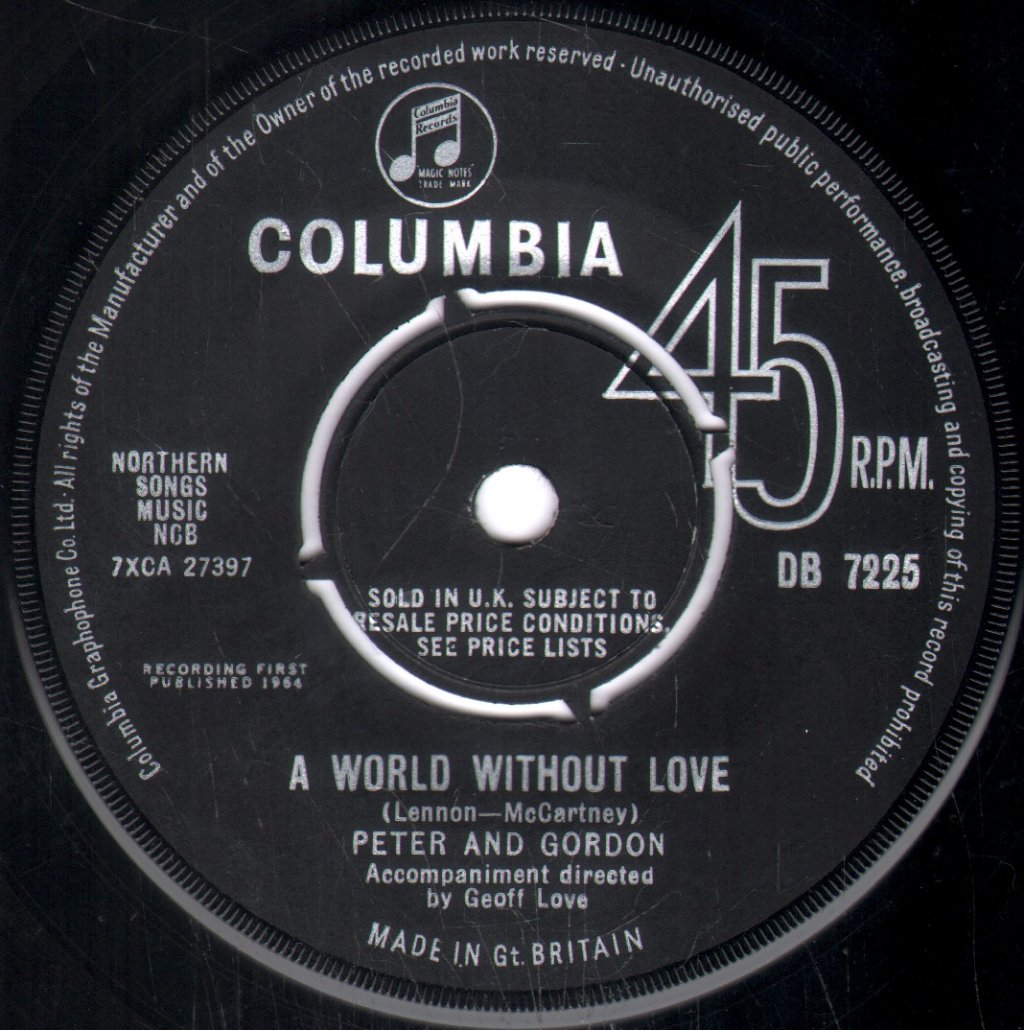 Peter And Gordon - A World Without Love - 7 Inch