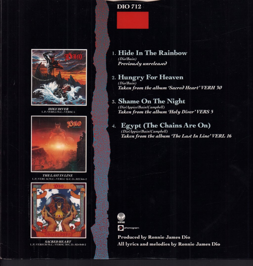 Dio - Hide In The Rainbow - 12 Inch