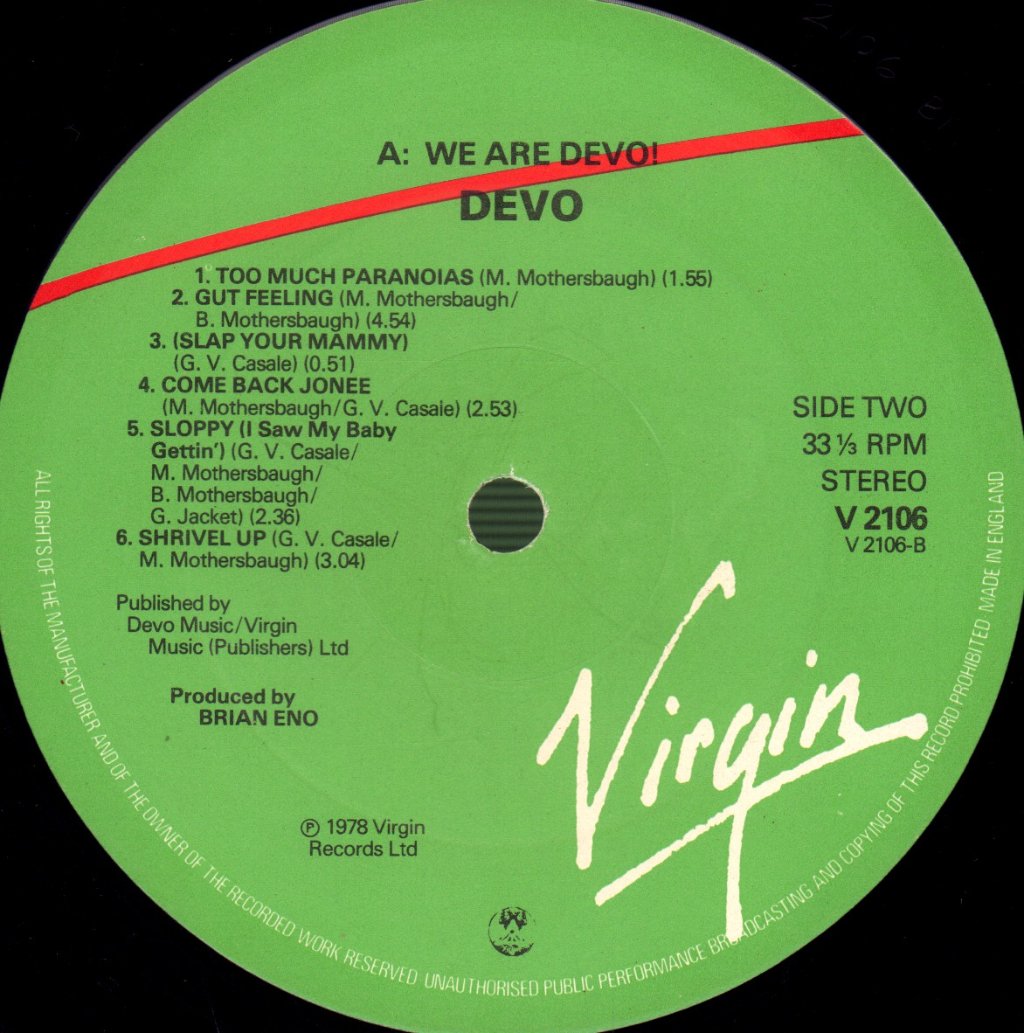 Devo - Are We Not Men - Lp