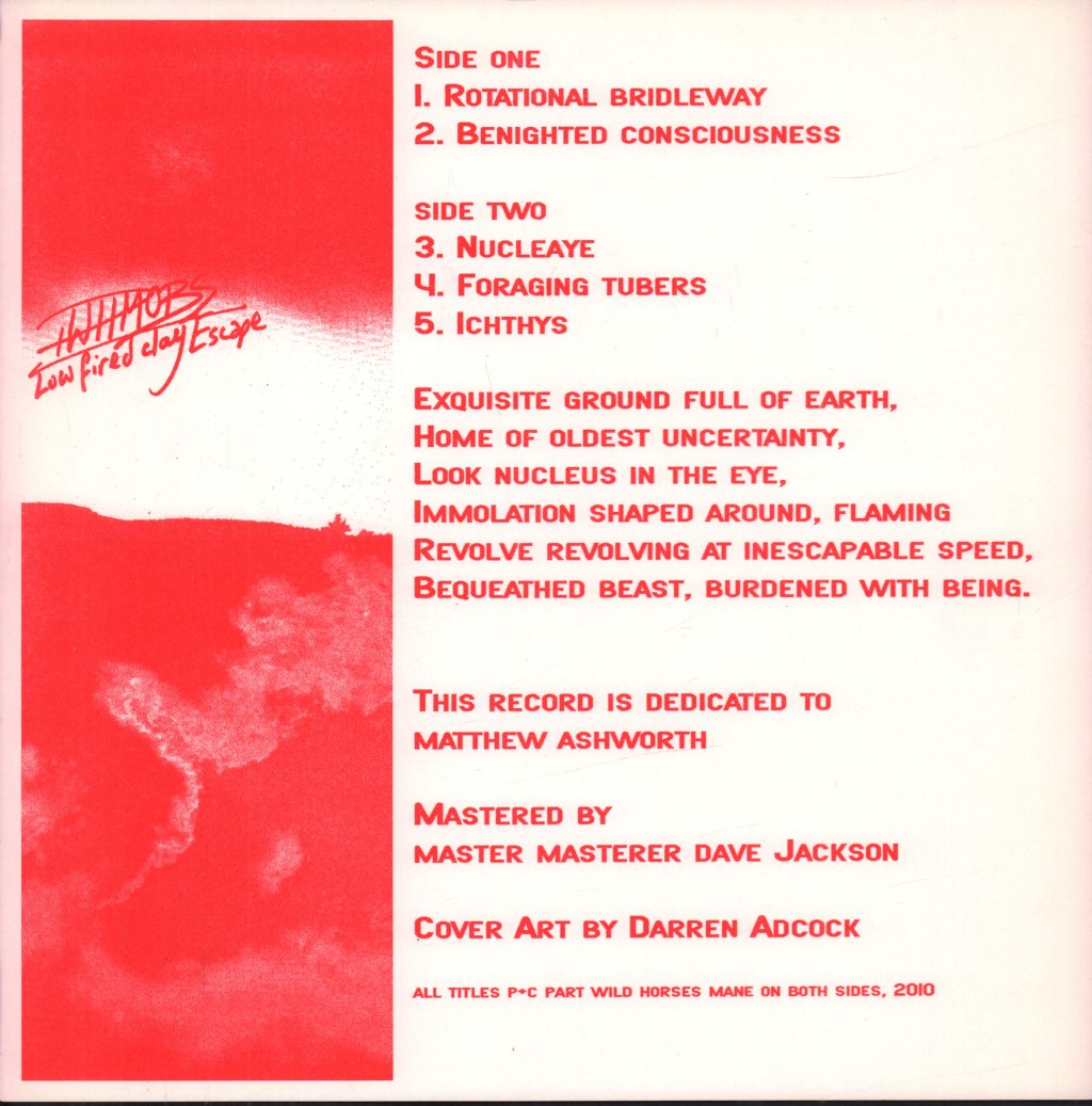 Part Wild Horses Mane On Both Sides - Low Fired Clay Escape - Lp