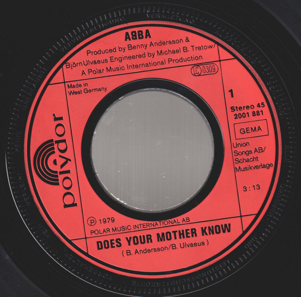 ABBA - Does Your Mother Know / Kisses Of Fire - 7 Inch