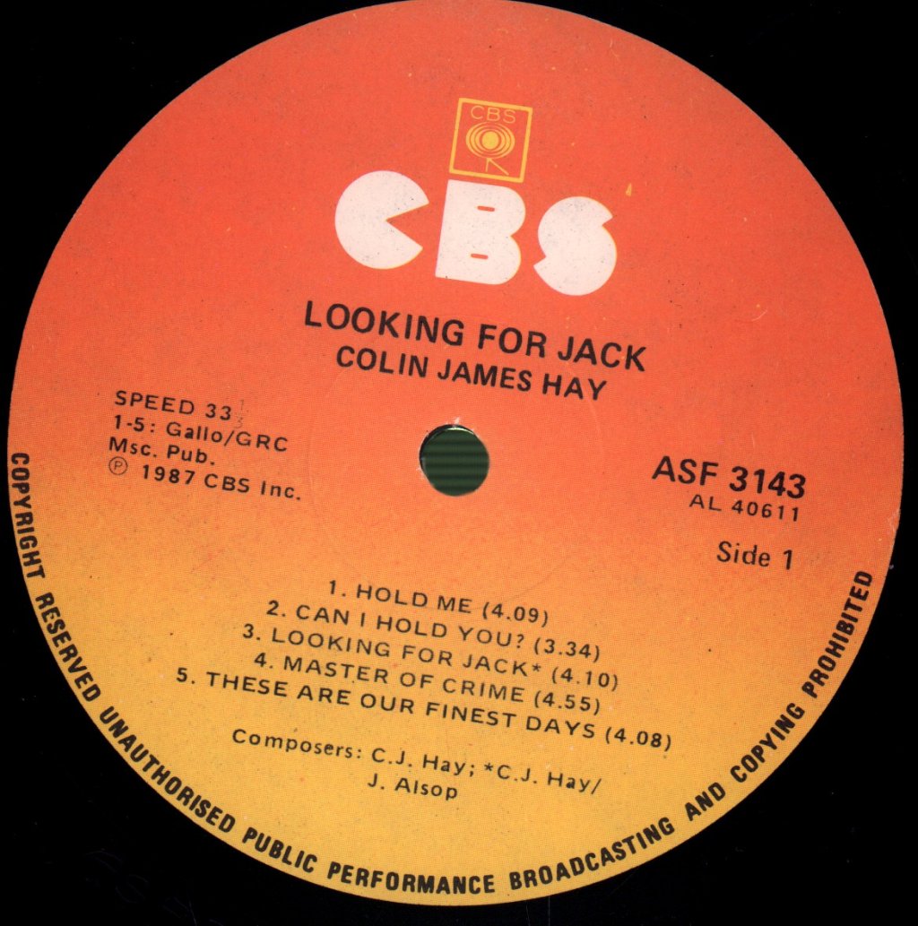 Colin James Hay - Looking For Jack - Lp