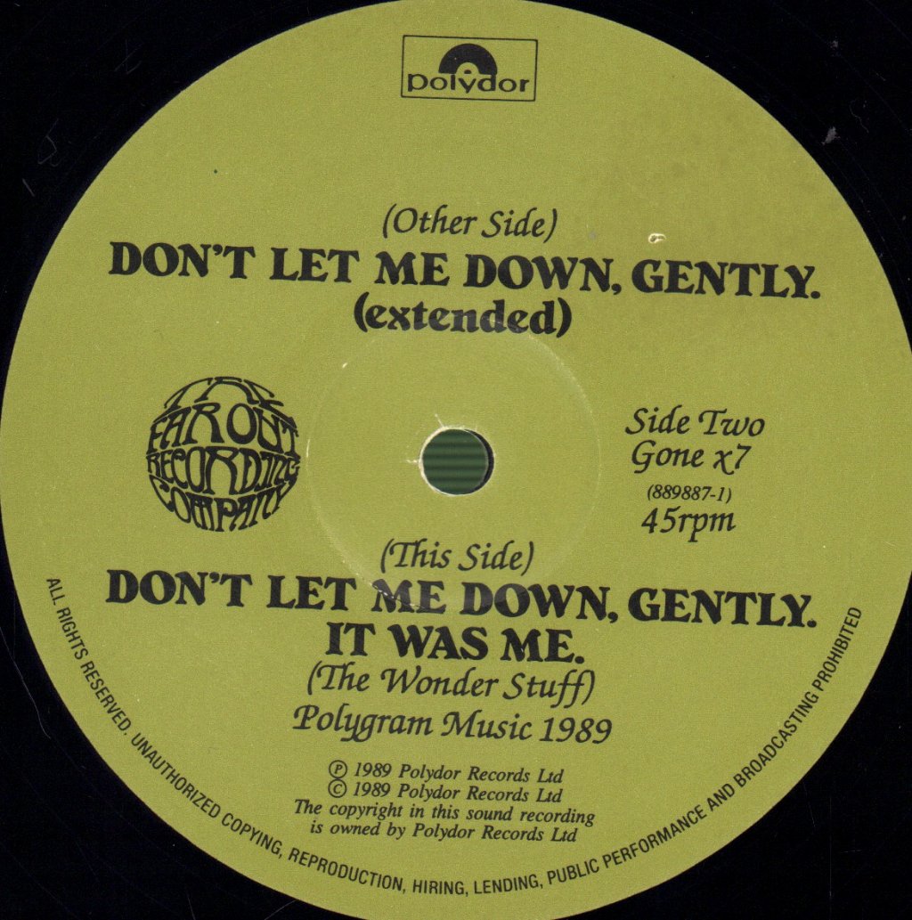 Wonder Stuff - Don't Let Me Down - 12 Inch