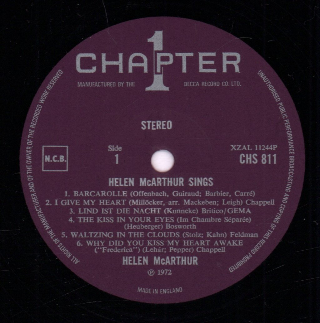 Helen Mcarthur - Helen Mcarthur Sings - Lp