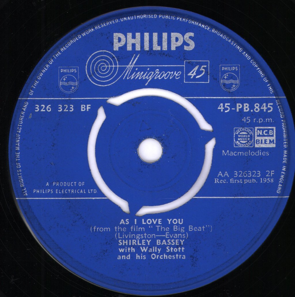 Shirley Bassey with Wally Stott and his Orchestra - Hands Across The Sea - 7 Inch