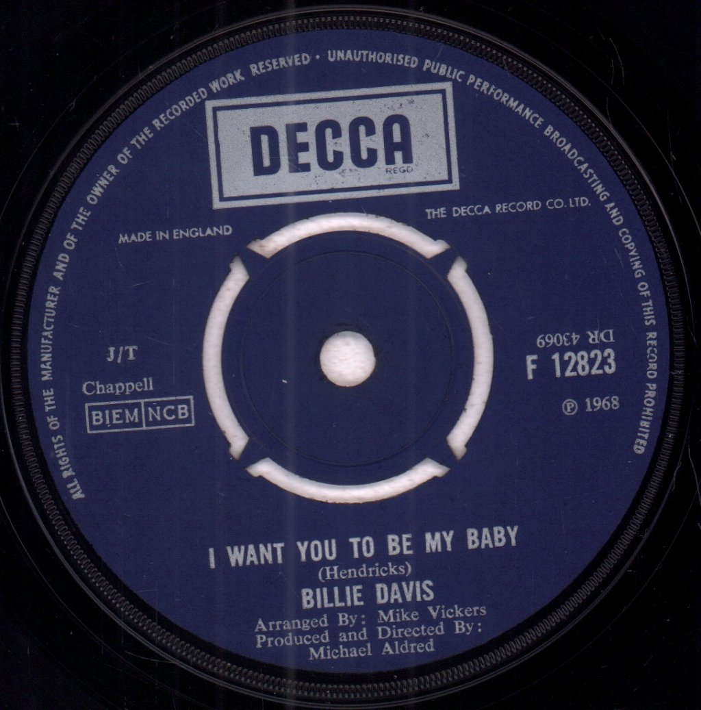 Billie Davis - I Want You To Be My Baby - 7 Inch