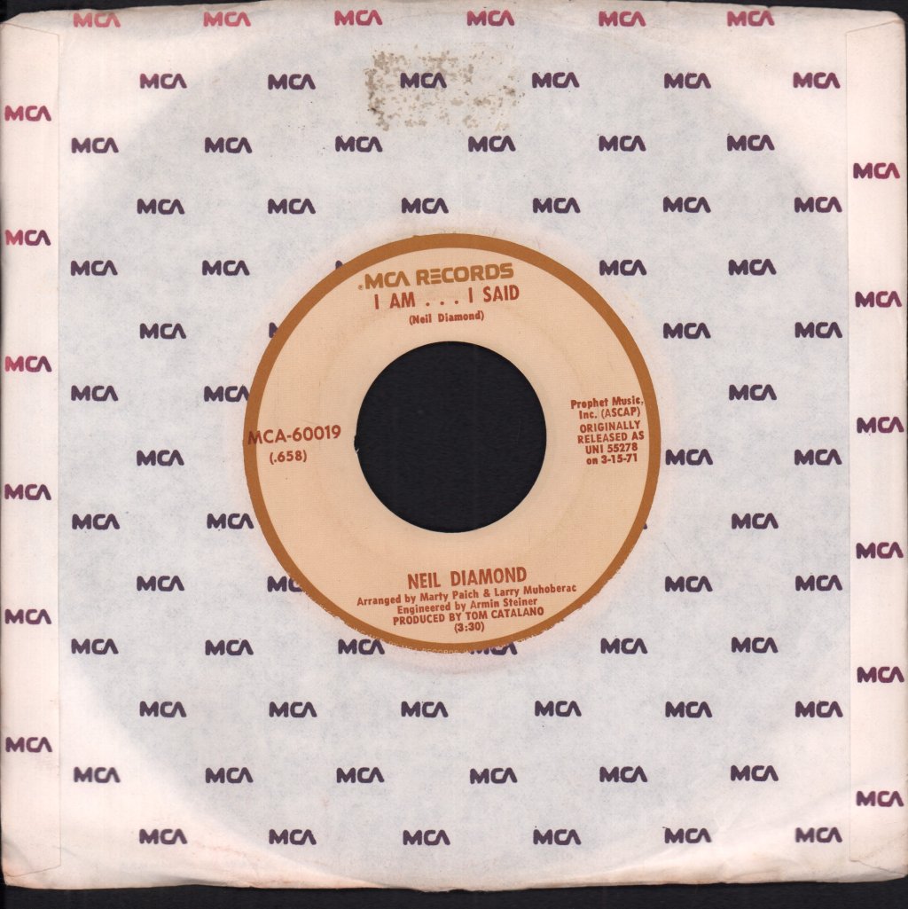 Neil Diamond - I Am... I Said / Done Too Soon - 7 Inch