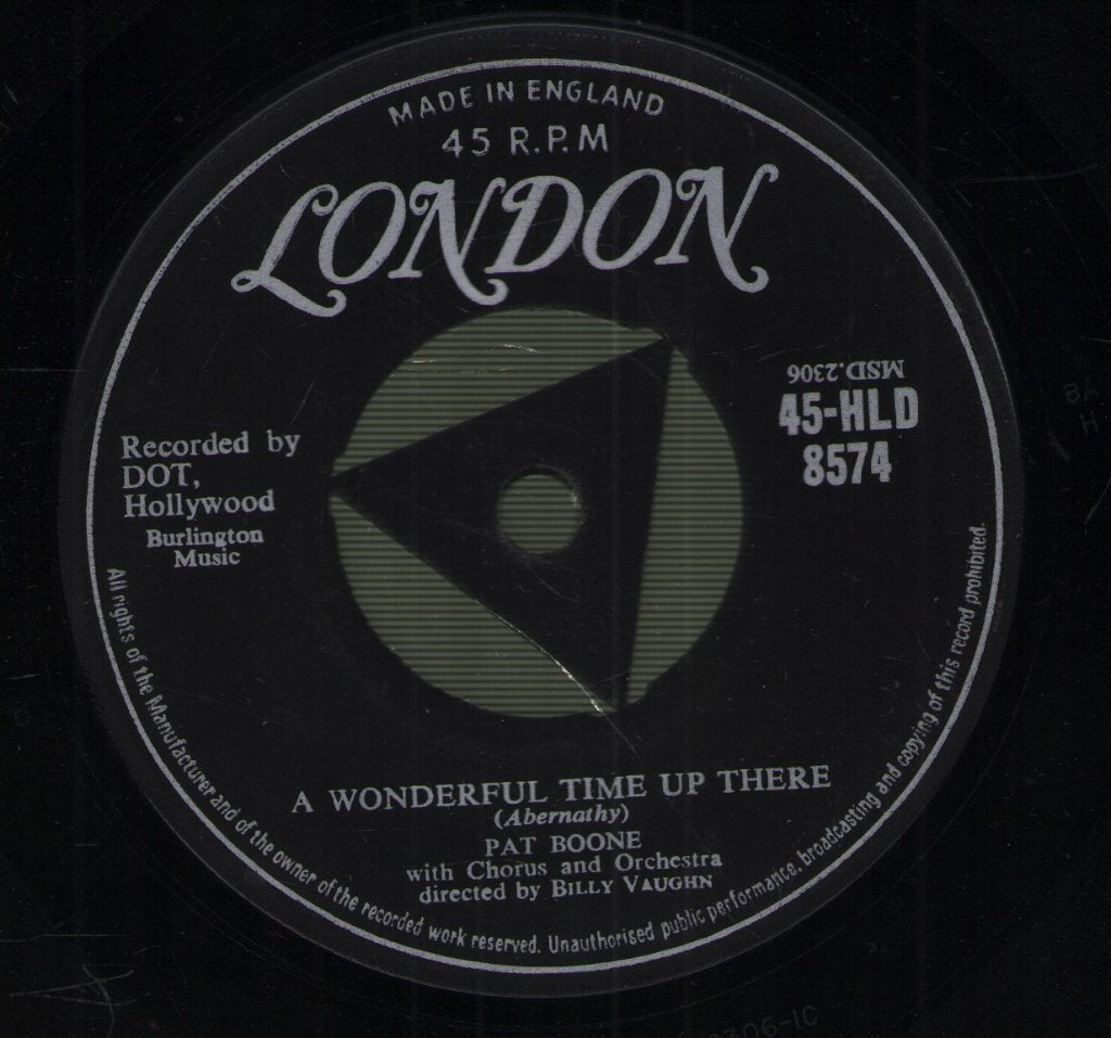 Pat Boone - A Wonderful Time Up There - 7 Inch
