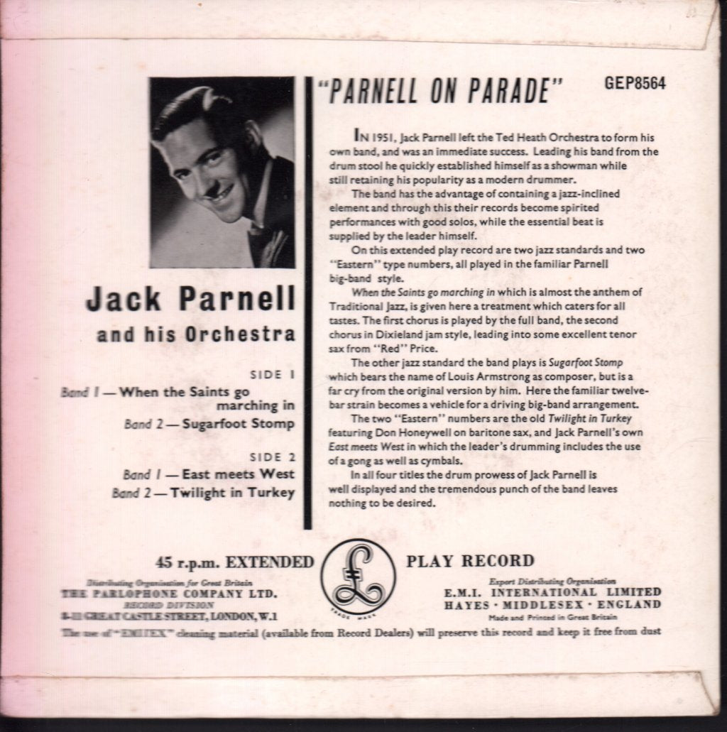 jack parnell and his orchestra - Parnell On Parade - 7 Inch