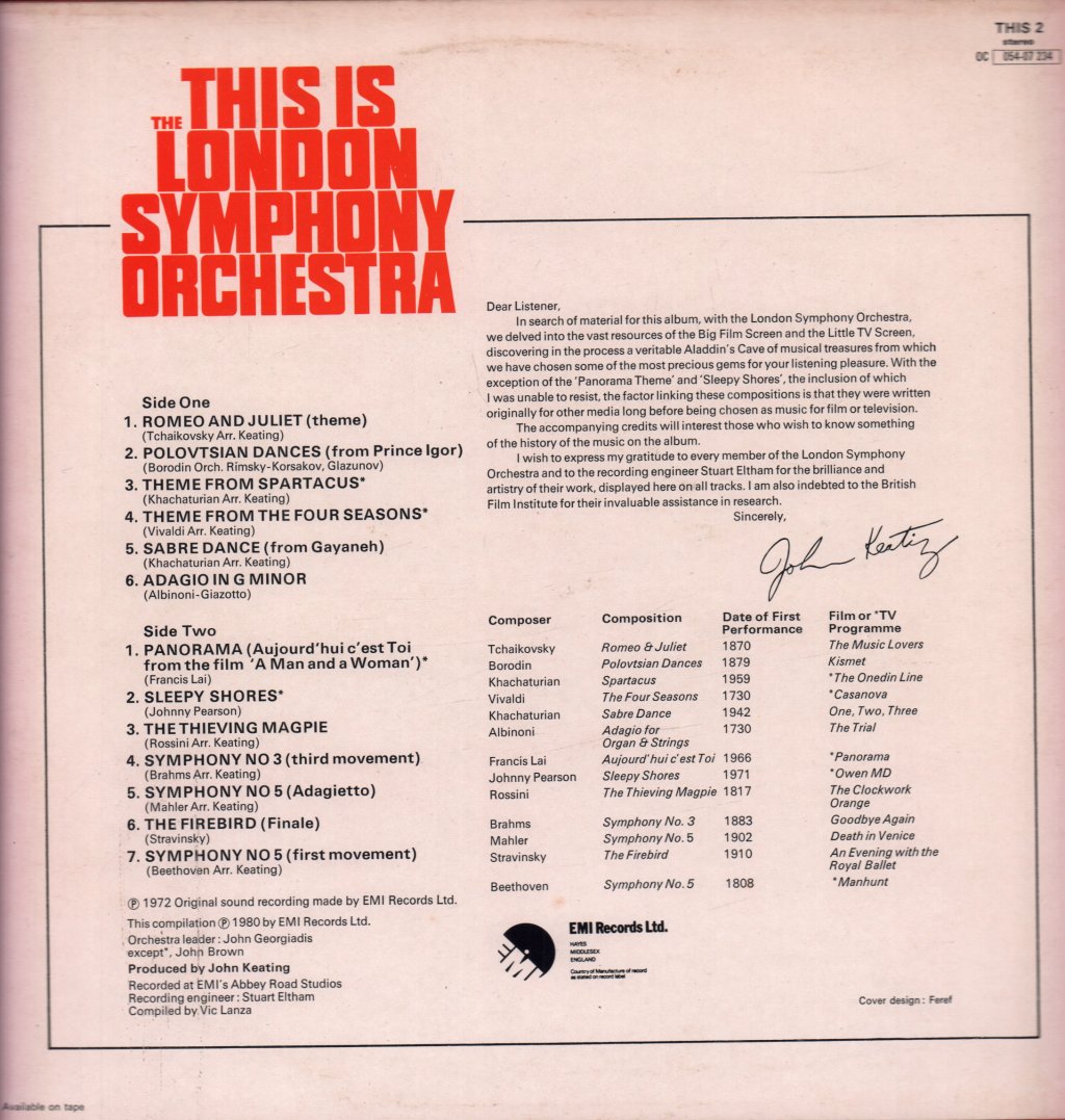 London Symphony Orchestra - This Is The - Lp