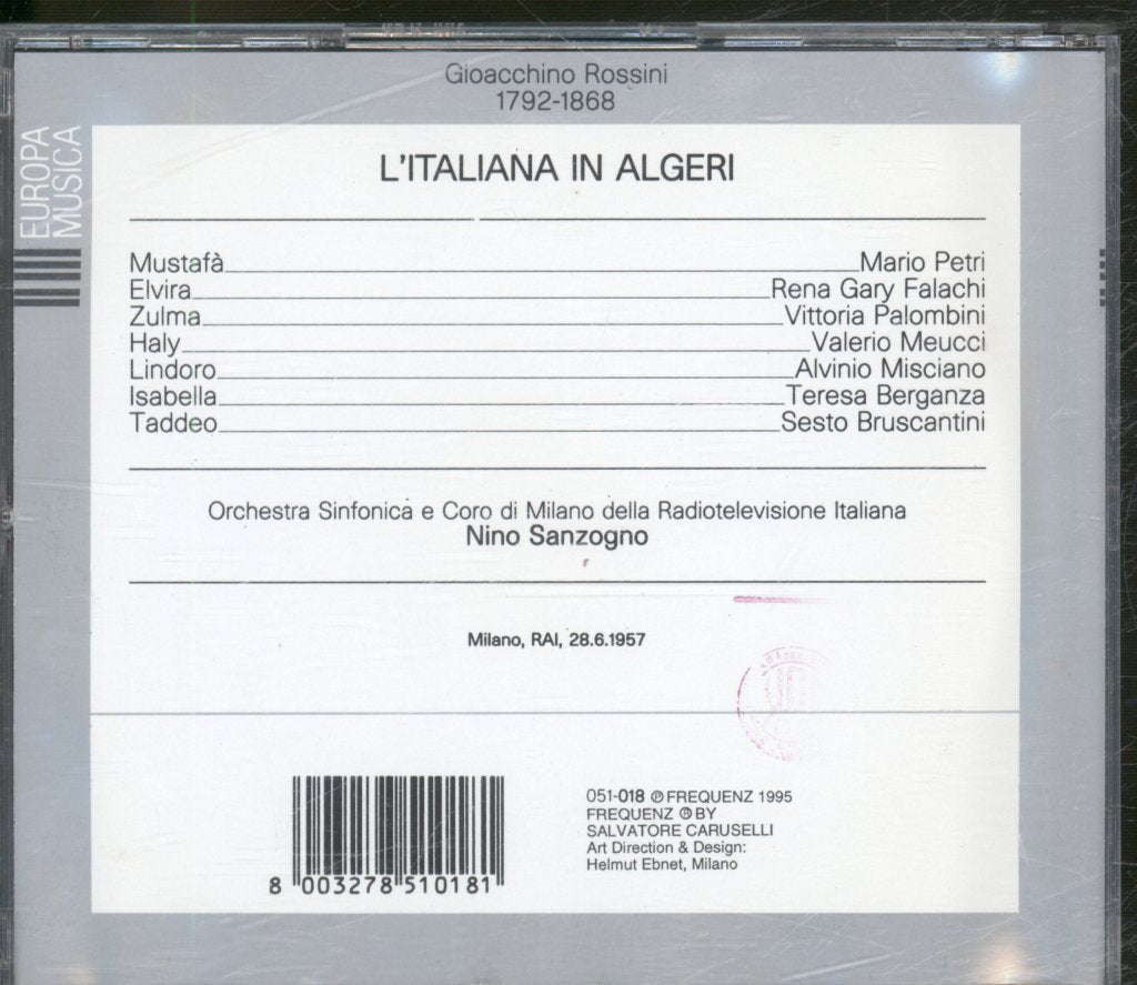 Teresa Berganza / Nino Sanzogno - Rossini - L'Italiana In Algeri - Double Cd