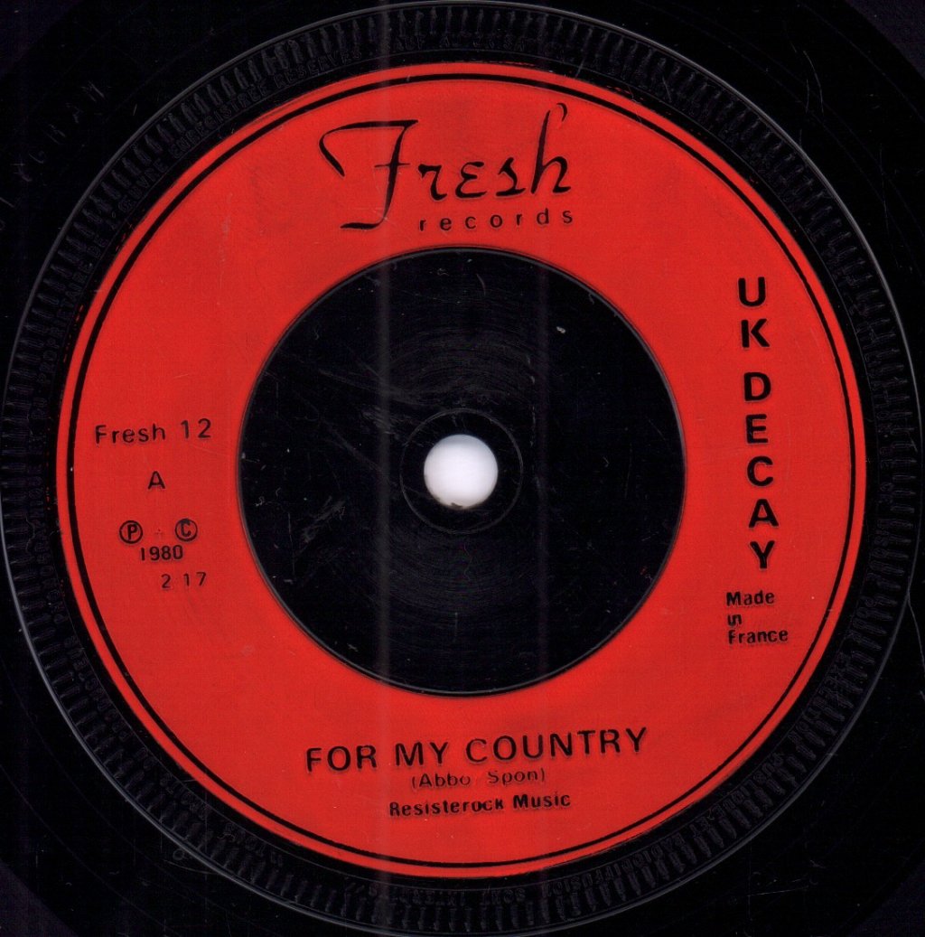Uk Decay - For My Country - 7 Inch