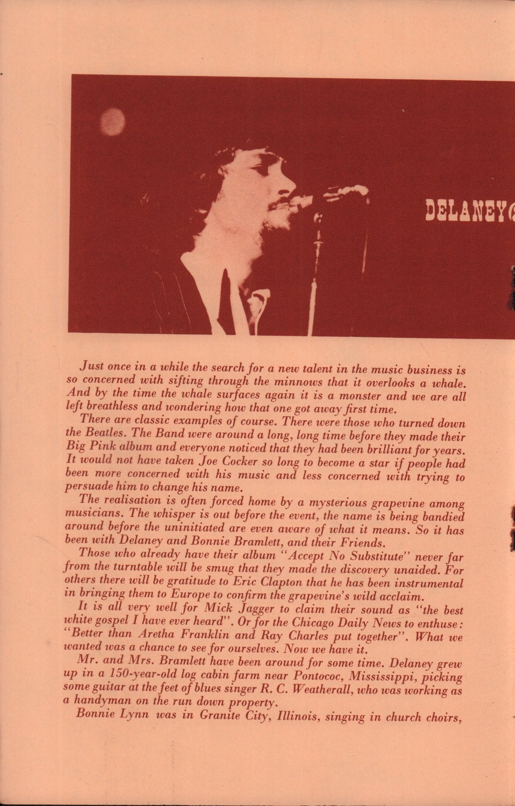 delaney and bonnie / eric clapton / p.p. arnold / ashton gardner and dyke - british tour 1969 - Tour Programme