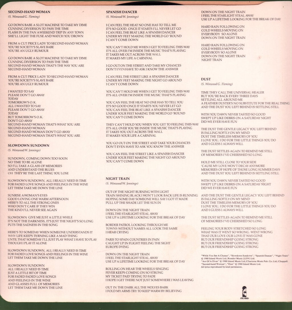 Steve Winwood - Arc Of A Diver - Lp