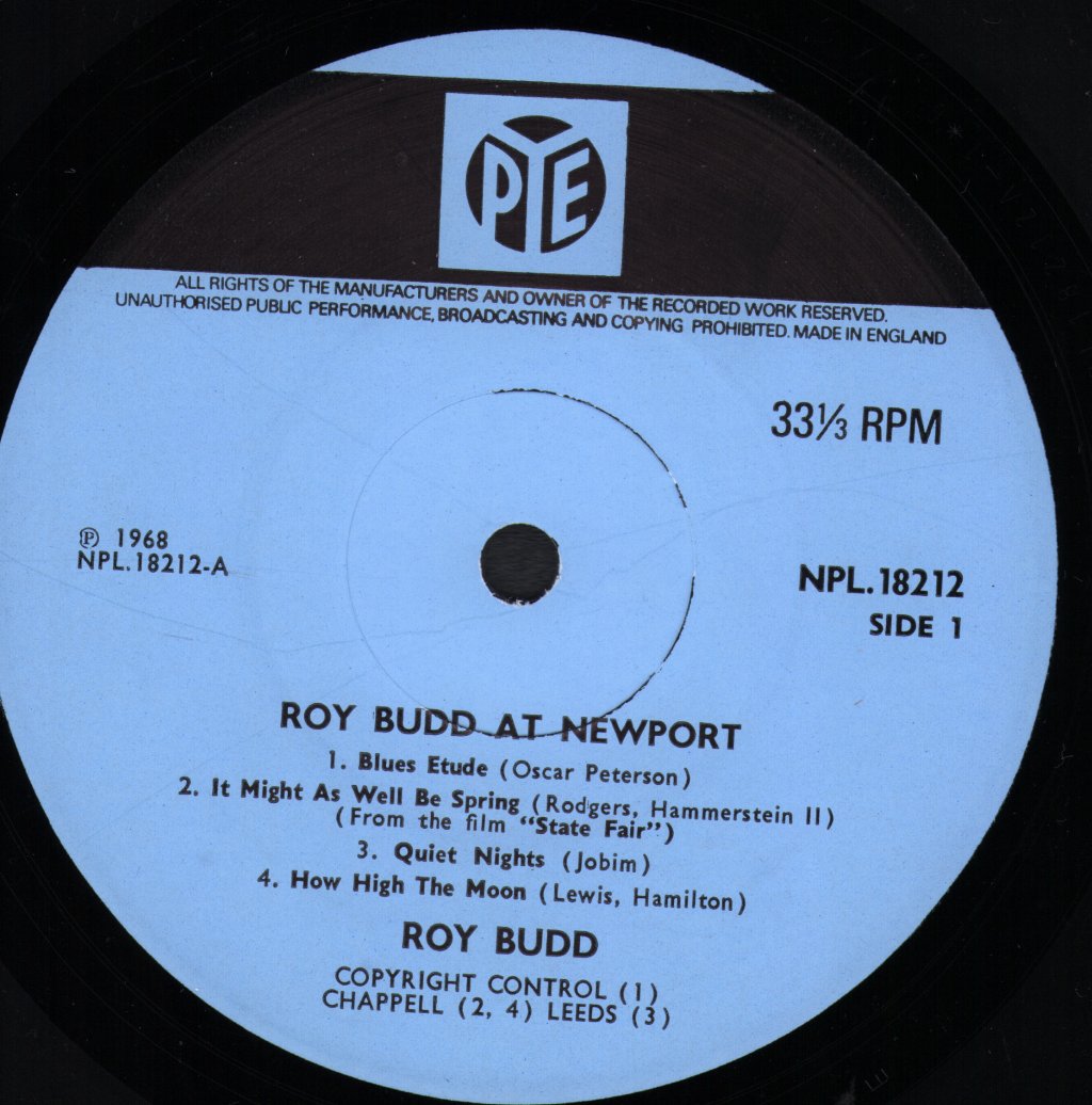 Roy Budd - Roy Budd At Newport - Lp