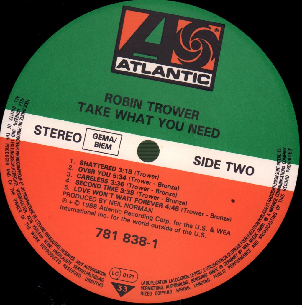 Robin Trower - Take What You Need - Lp