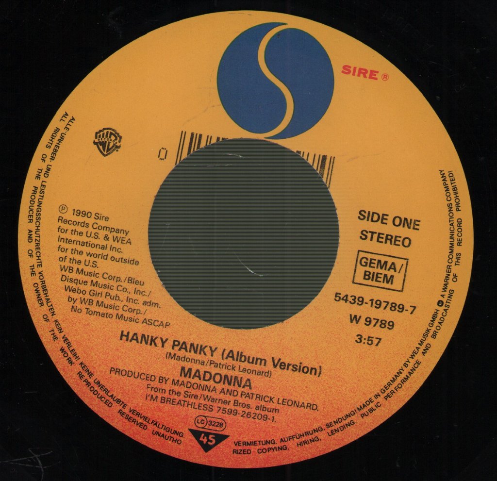 Madonna - Hanky Panky - 7 Inch