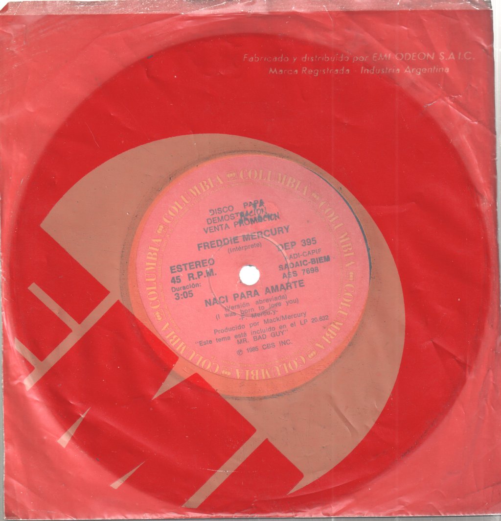 Freddie Mercury - Nací Para Amarte = I Was Born To Love You / Sr. Chico Malo = Mr. Bad Guy - 7 Inch