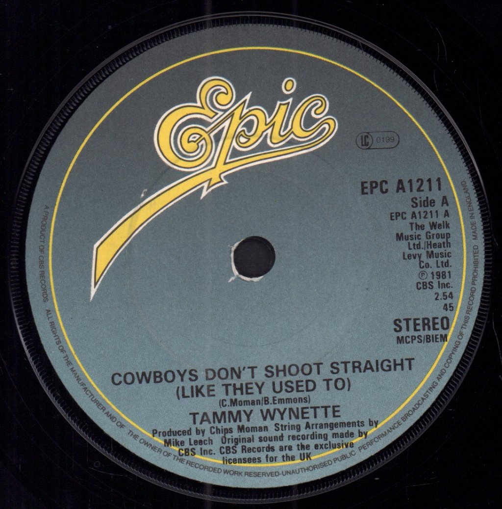 Tammy Wynette - Cowboys Don't Shoot Straight - 7 Inch