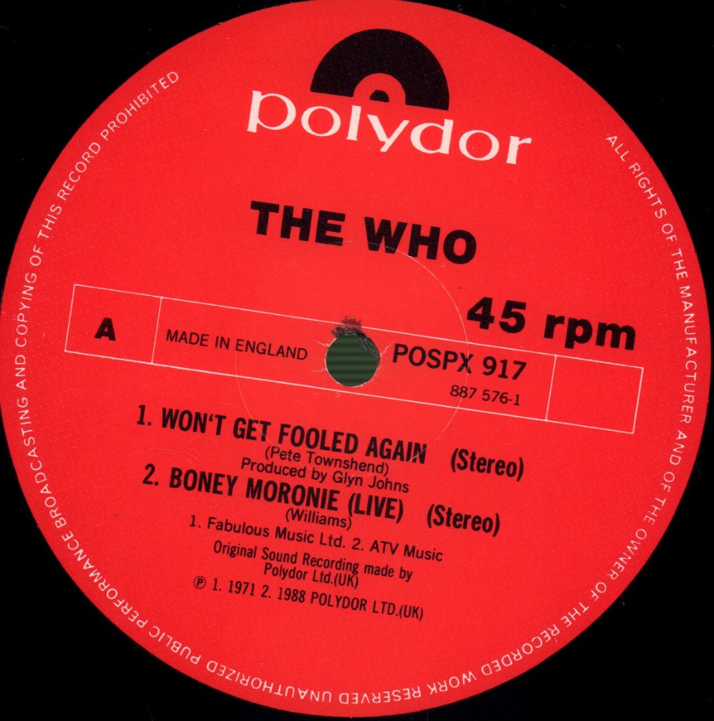 Who - Won't Get Fooled Again - 12 Inch