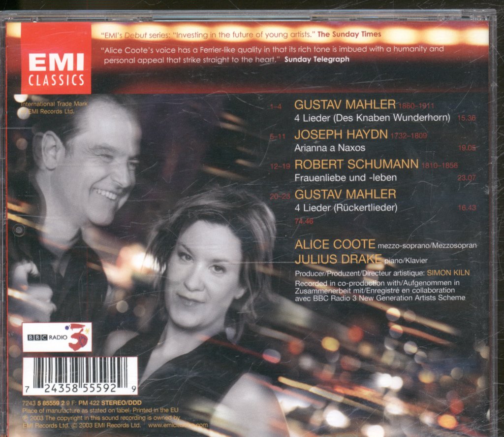 Alice Coote, Julius Drake - Lieder - Cd
