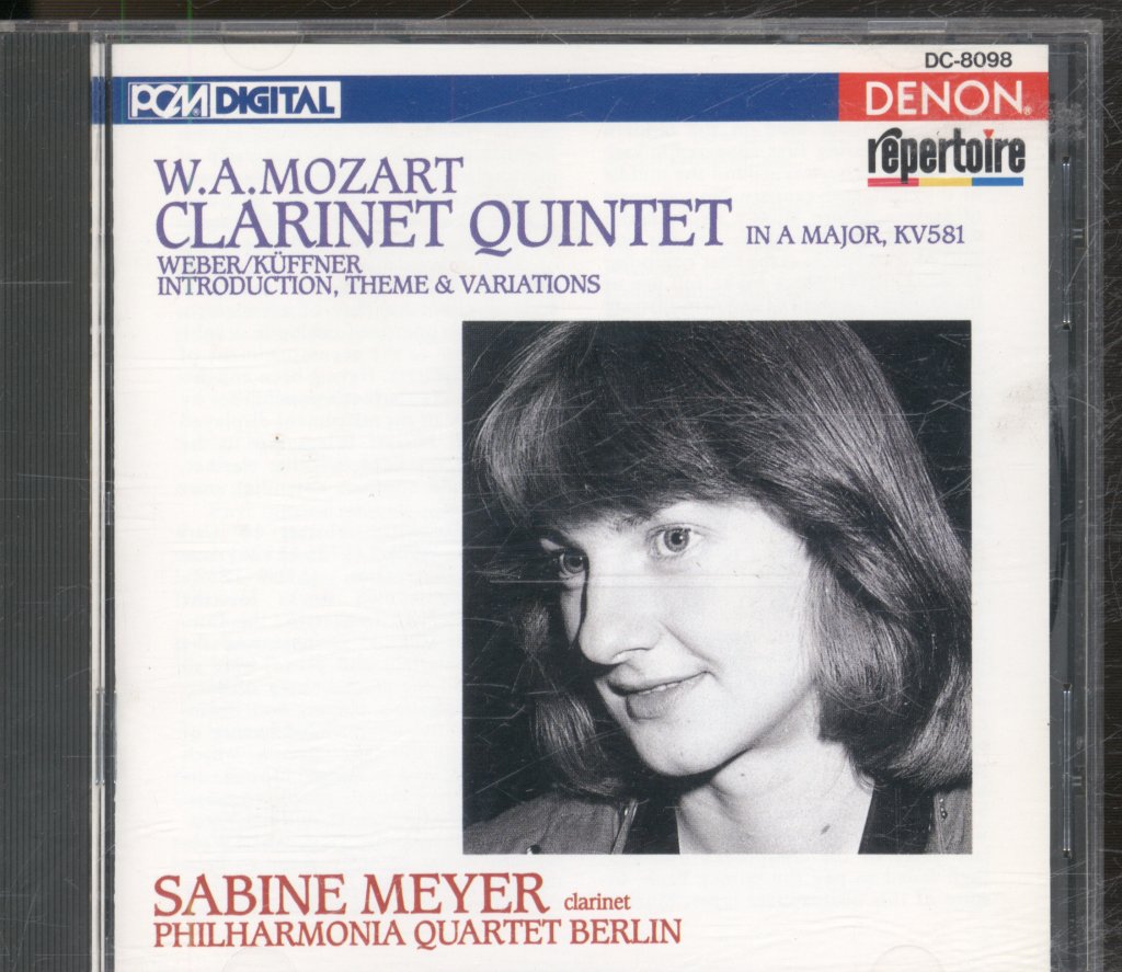 Sabine Meyer, Philharmonia Quartet Berlin - Mozart - Clarinet Quintet In A Major, KV581 / Introduction, Theme & Variations - Cd