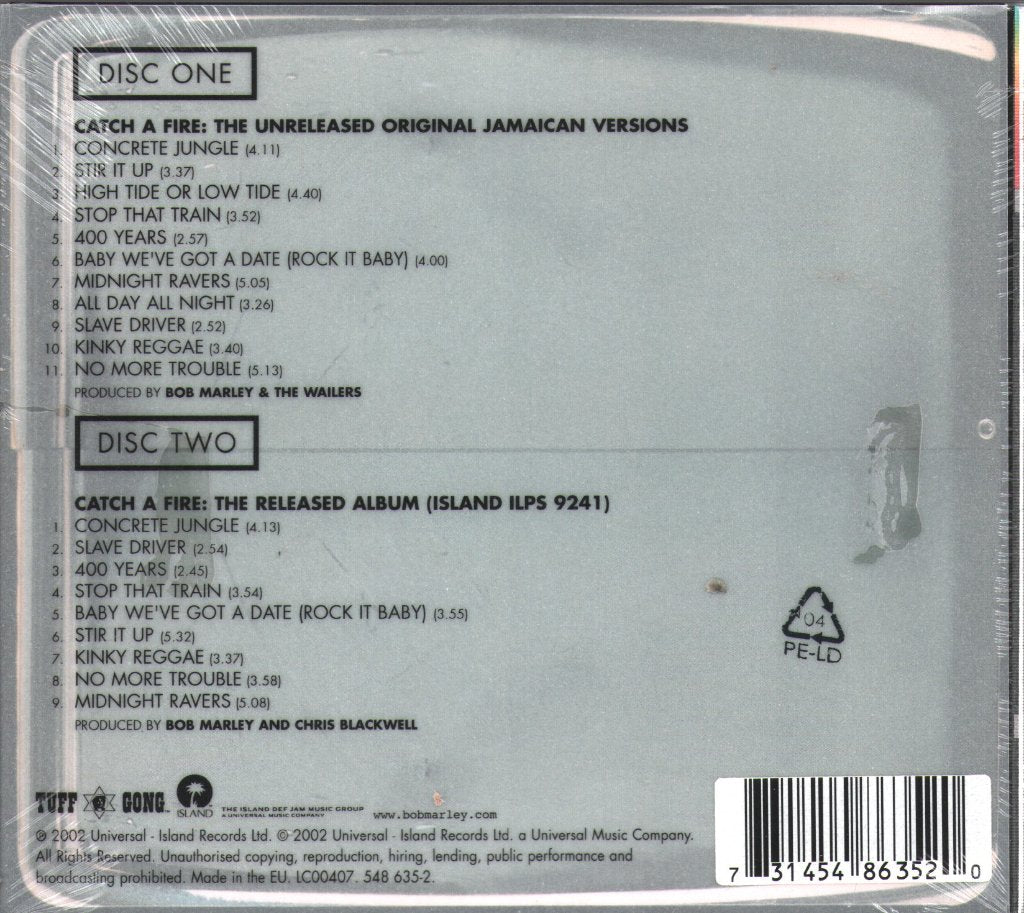 Bob Marley And The Wailers - Catch A Fire - Cd