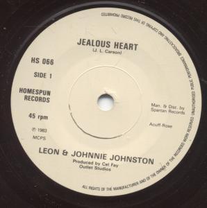 Leon And Johnnie Johnston - Jealous Heart - 7 Inch