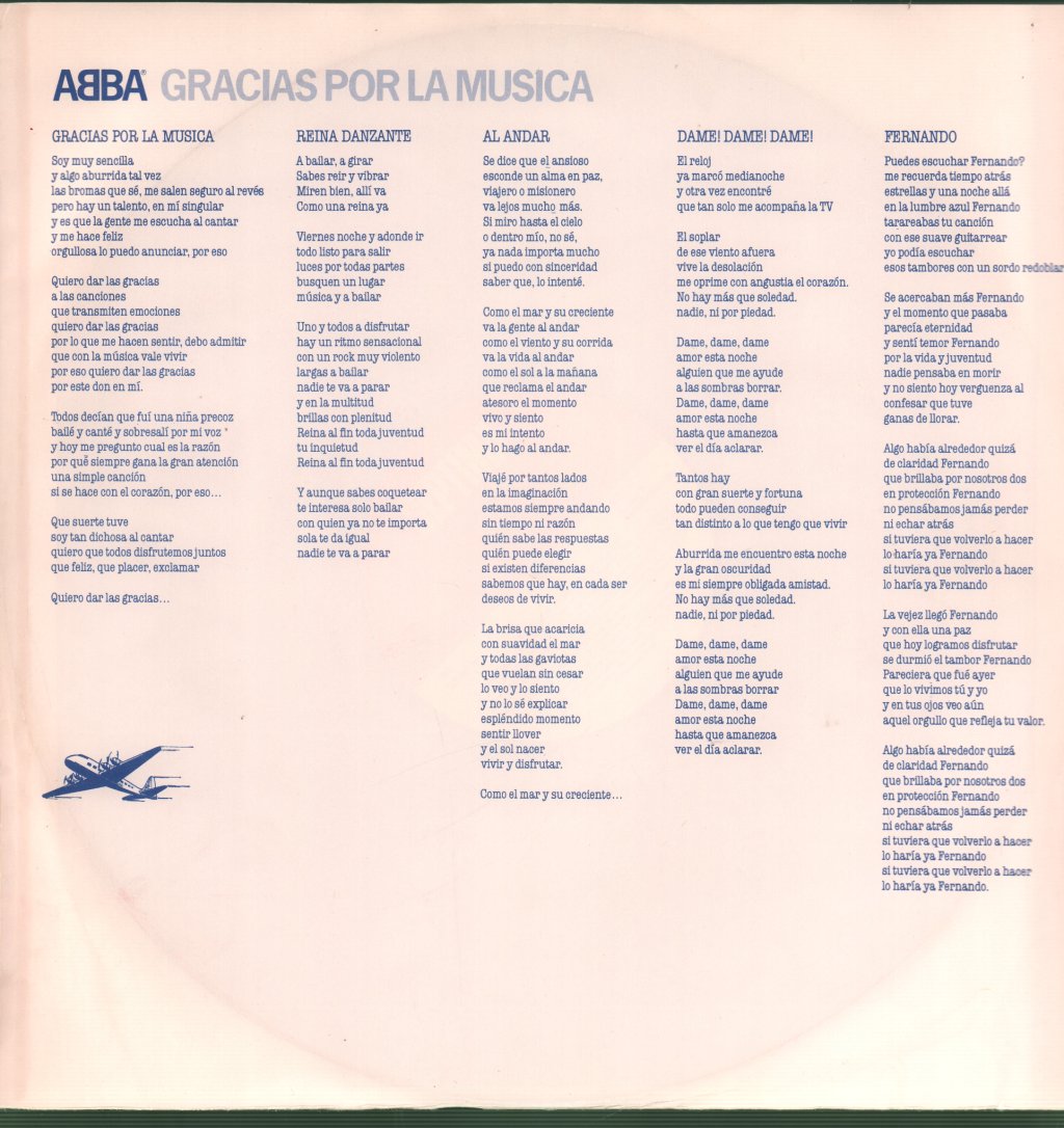 ABBA - Gracias Por La Musica - Lp