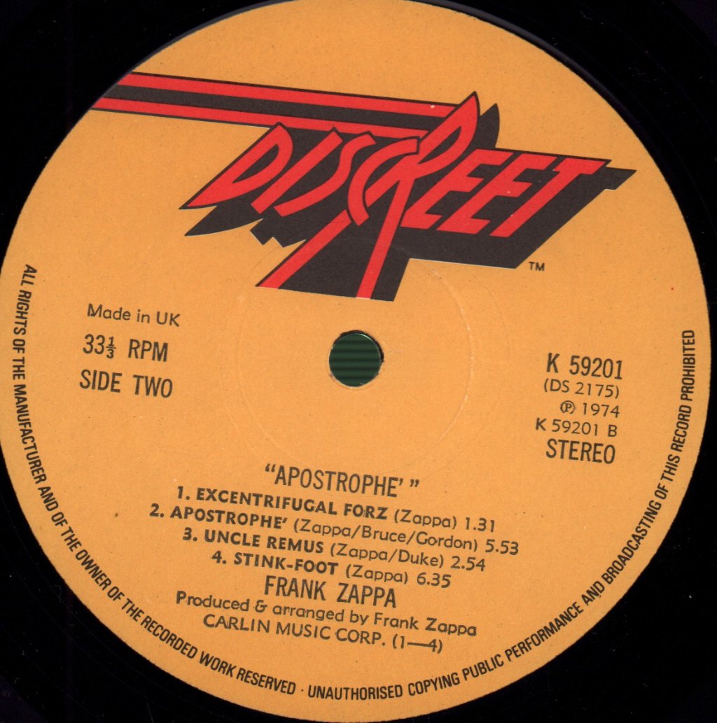 Frank Zappa - Apostrophe - Lp