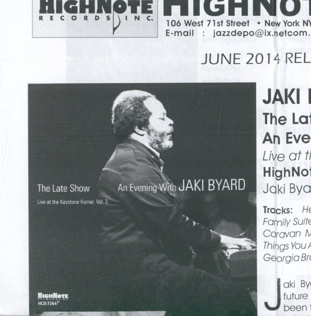 Jaki Byard - Late Show: An Evening With Jaki Byard - Cd