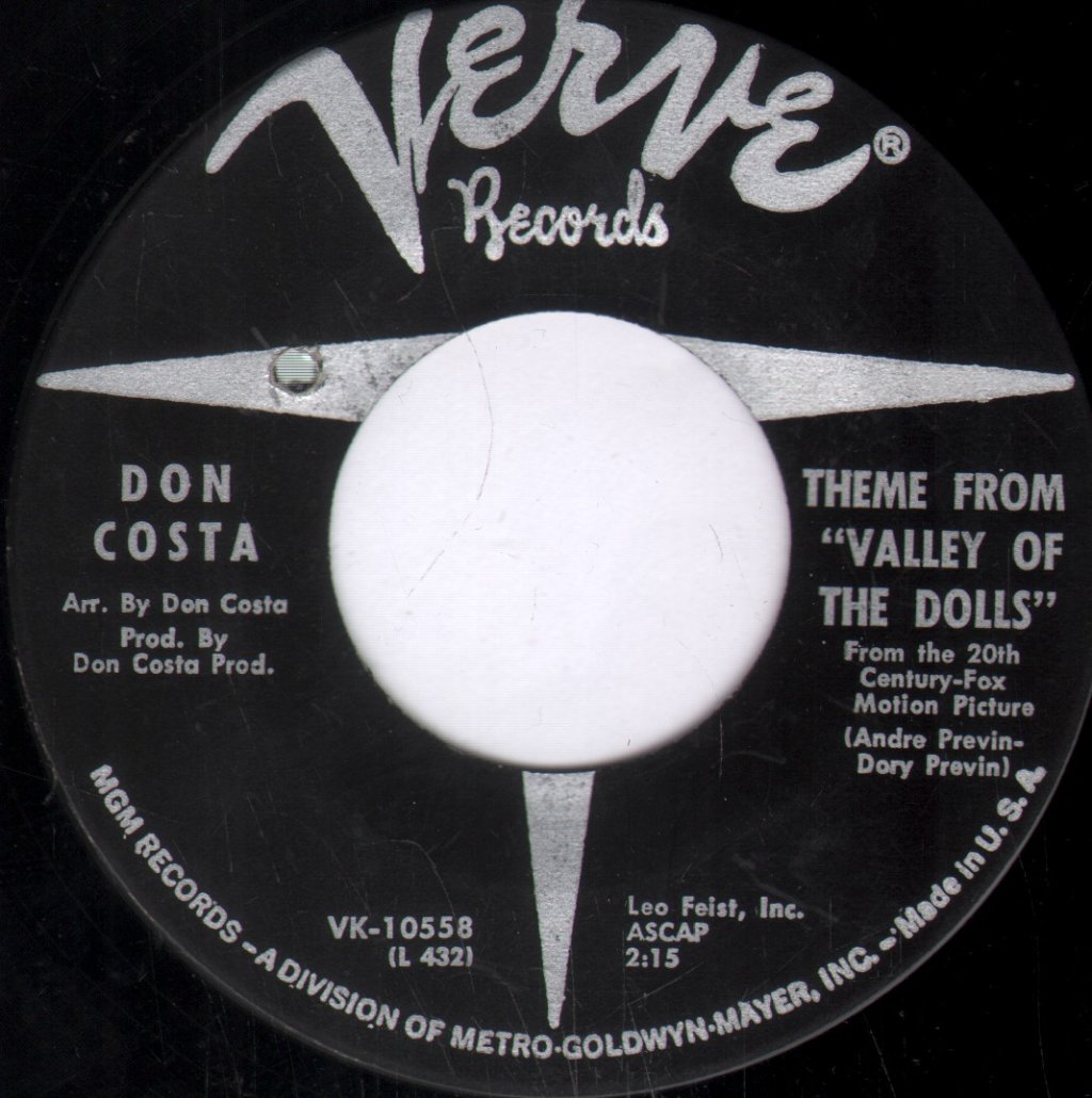 Don Costa - Theme From Valley Of The Dolls - 7 Inch