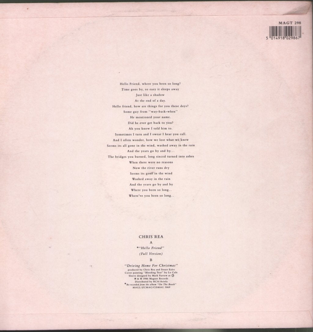 Chris Rea - Hello Friend / Driving Home For Christmas - 12 Inch