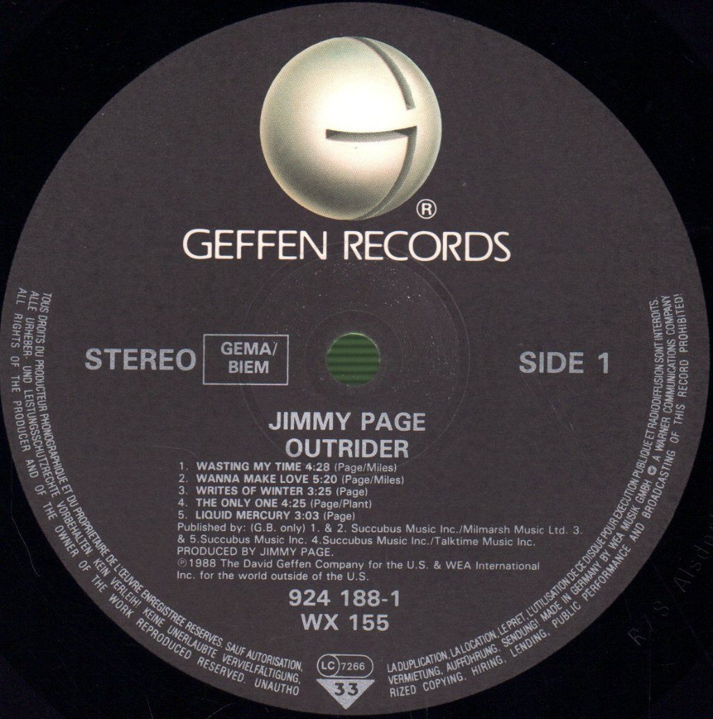 Jimmy Page - Outrider - Lp